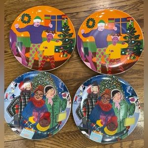 Vanessa Brantley- Newton Stoneware Christmas Appetizer Plate Blue Wondershop
